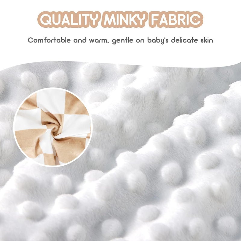 DILIMI Minky Seat Cover Compatible with Bumbo Seat, Removable Ultra Soft Comfortable Warm Seat Slipcover for Baby Girl and Boy, Brown Checkered - Image 2